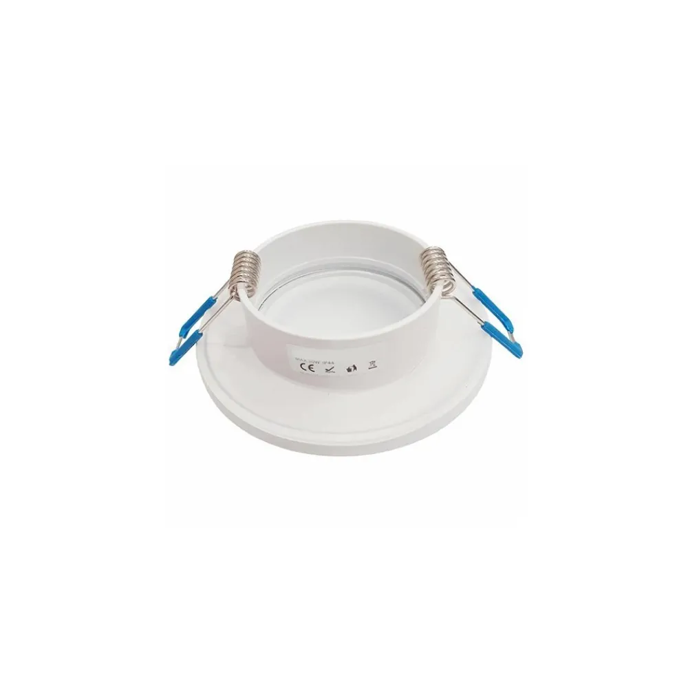 Okrągłe Oczko Sufitowe Podtynkowe Białe 1xGU10 8,5cm IP44 Bez Oprawki * Eko-light New