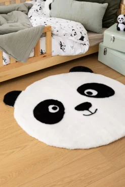 Okrągły dywan 100 cm biały Panda