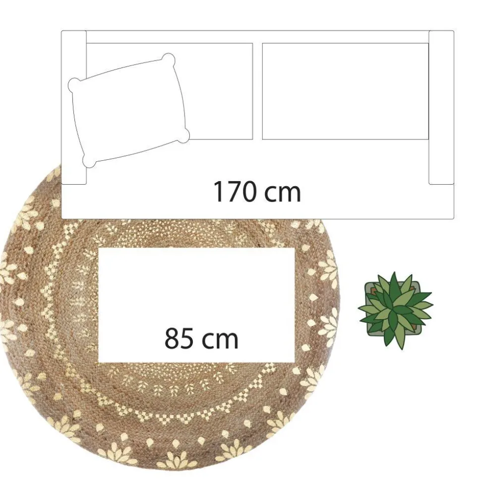 Okrągły dywan jutowy 115 cm