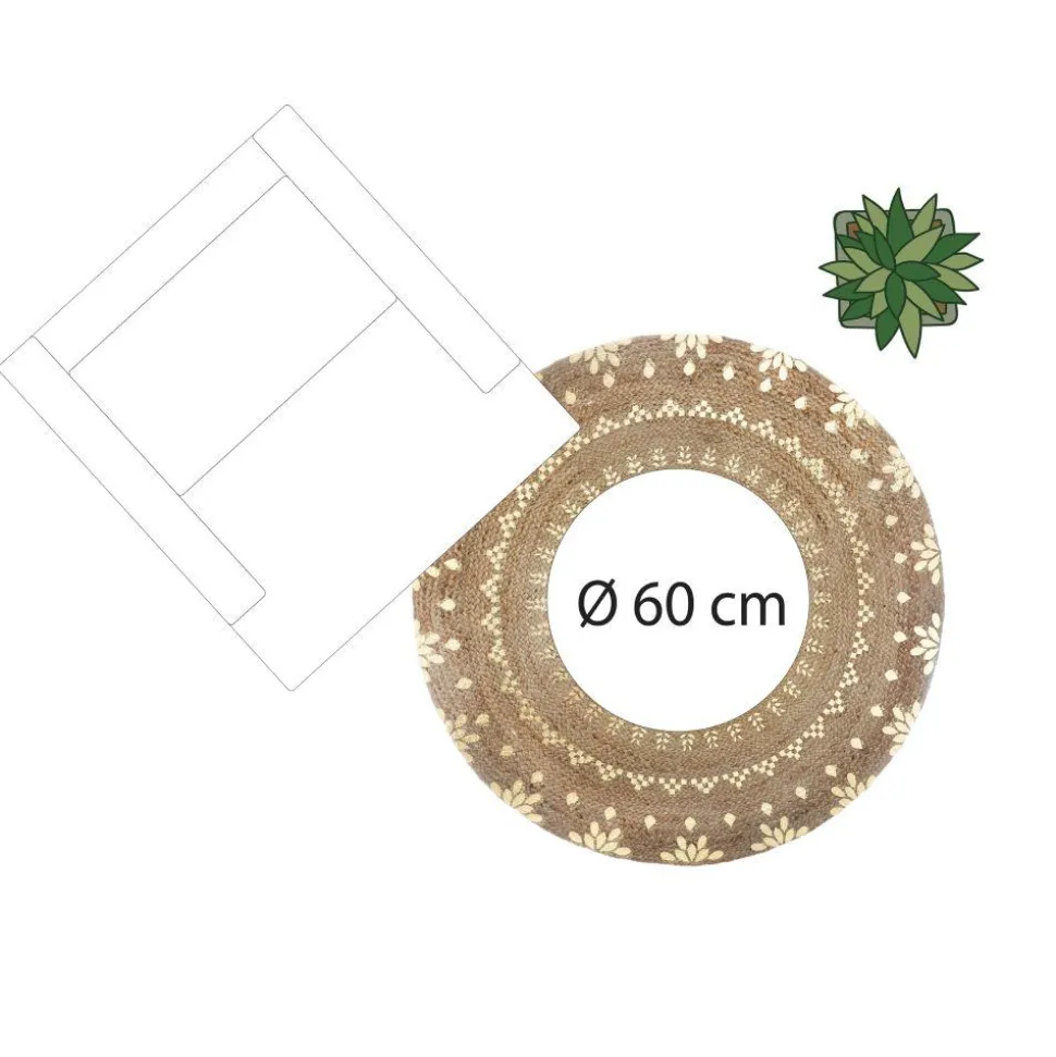 Okrągły dywan jutowy 115 cm