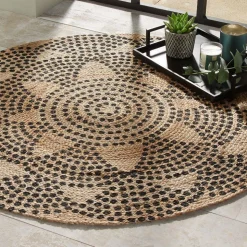 Okrągły dywan jutowy 120 cm wzór 2