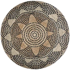 Okrągły dywan jutowy 120 cm wzór 2