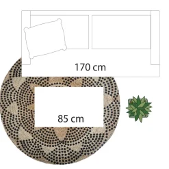 Okrągły dywan jutowy 120 cm wzór 2