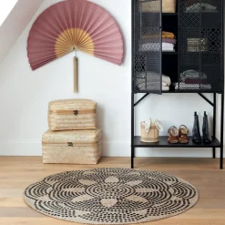 Okrągły dywan jutowy 120 cm wzór 2