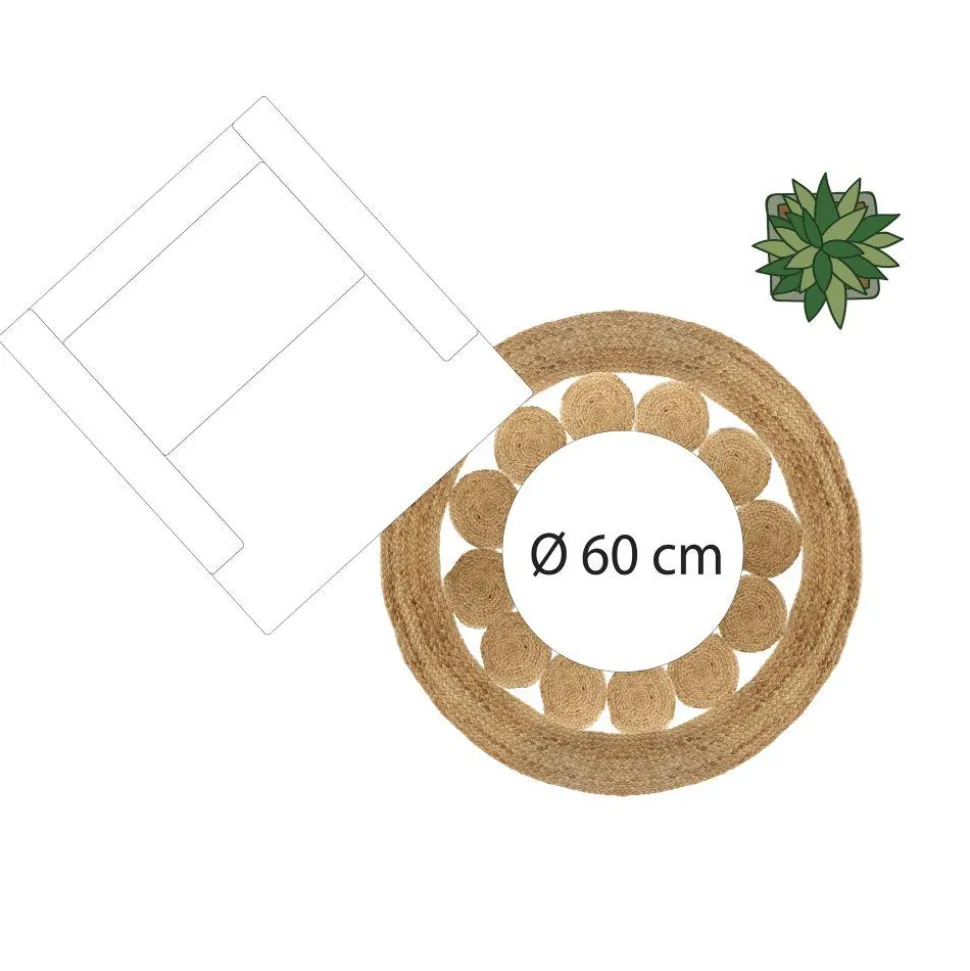 Okrągły dywan jutowy Lace 120 cm