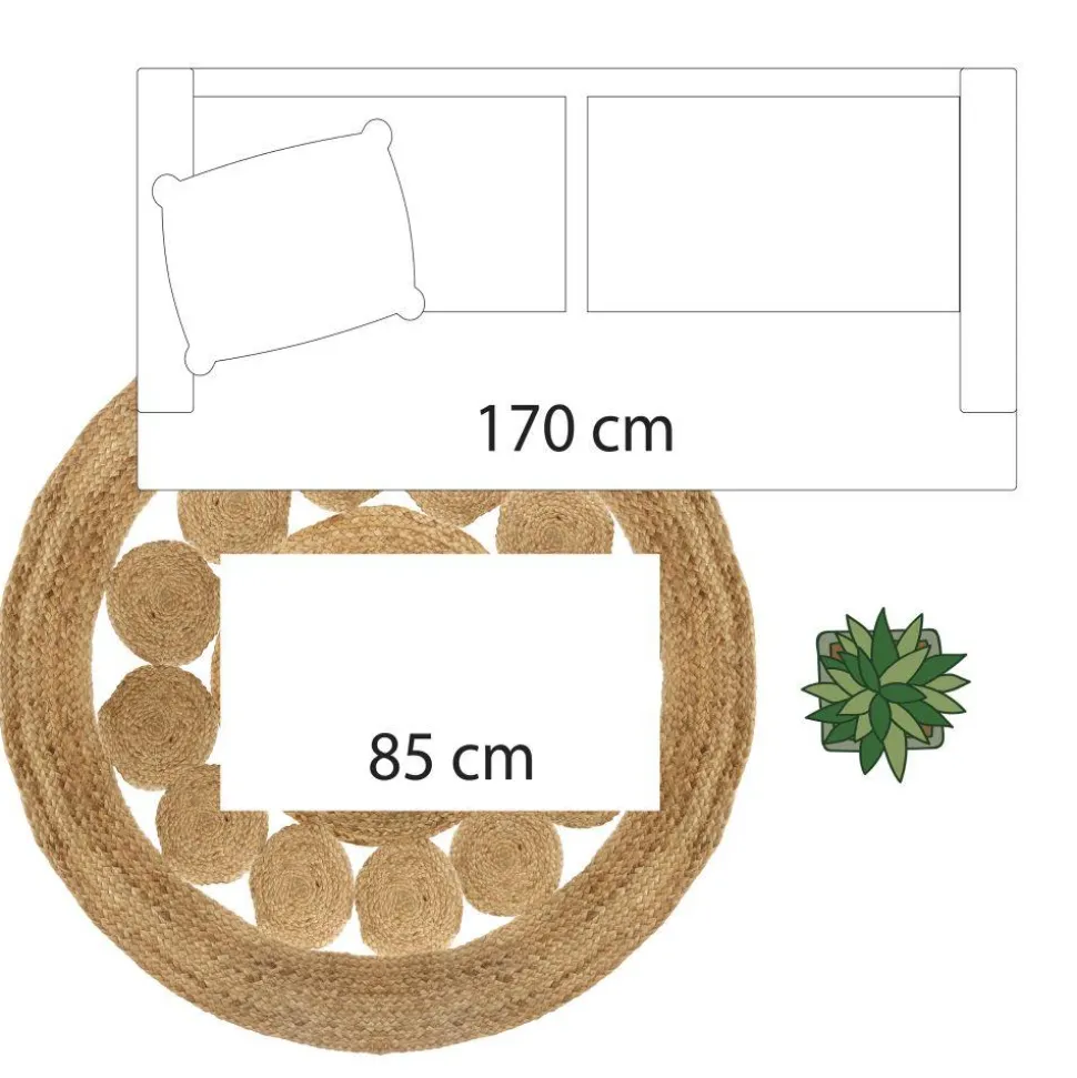 Okrągły dywan jutowy Lace 120 cm
