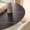 Okrągły stół ceramiczny blat 90 cm Malta czarny