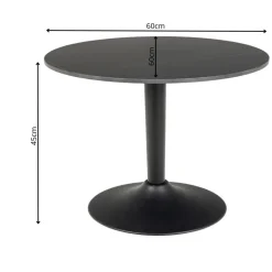 Okrągły stół ceramiczny blat 60 cm Malta czarny
