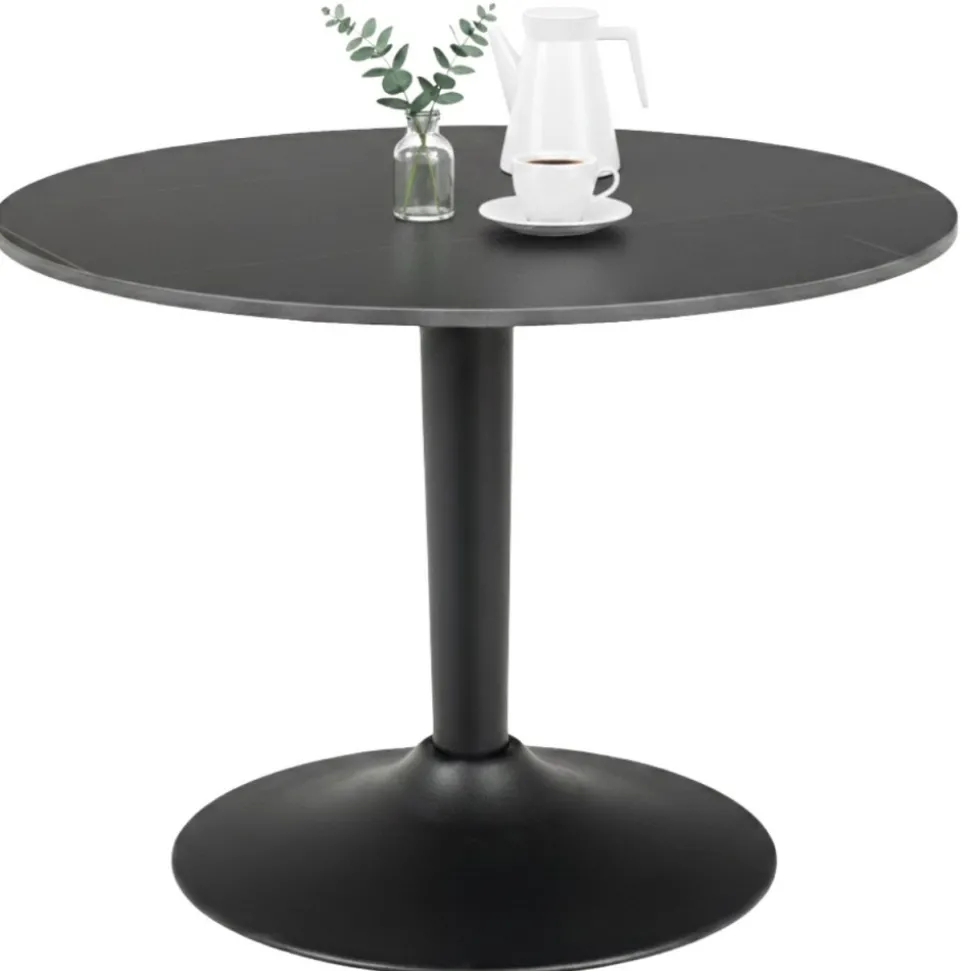 Okrągły stół ceramiczny blat 60 cm Malta czarny