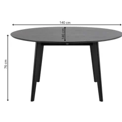 Okrągły stół do jadalni Roxby 140 cm czarny