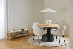 Okrągły stół do jadalni Soli 120 cm czarno-beżowy