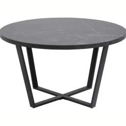 Okrągły stolik kawowy Amble czarny marmur 77 cm