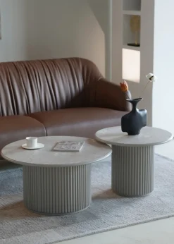 Okrągły stolik kawowy ROMA 60cm szary