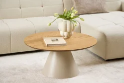 Okrągły stolik kawowy Soli 85 cm beżowy