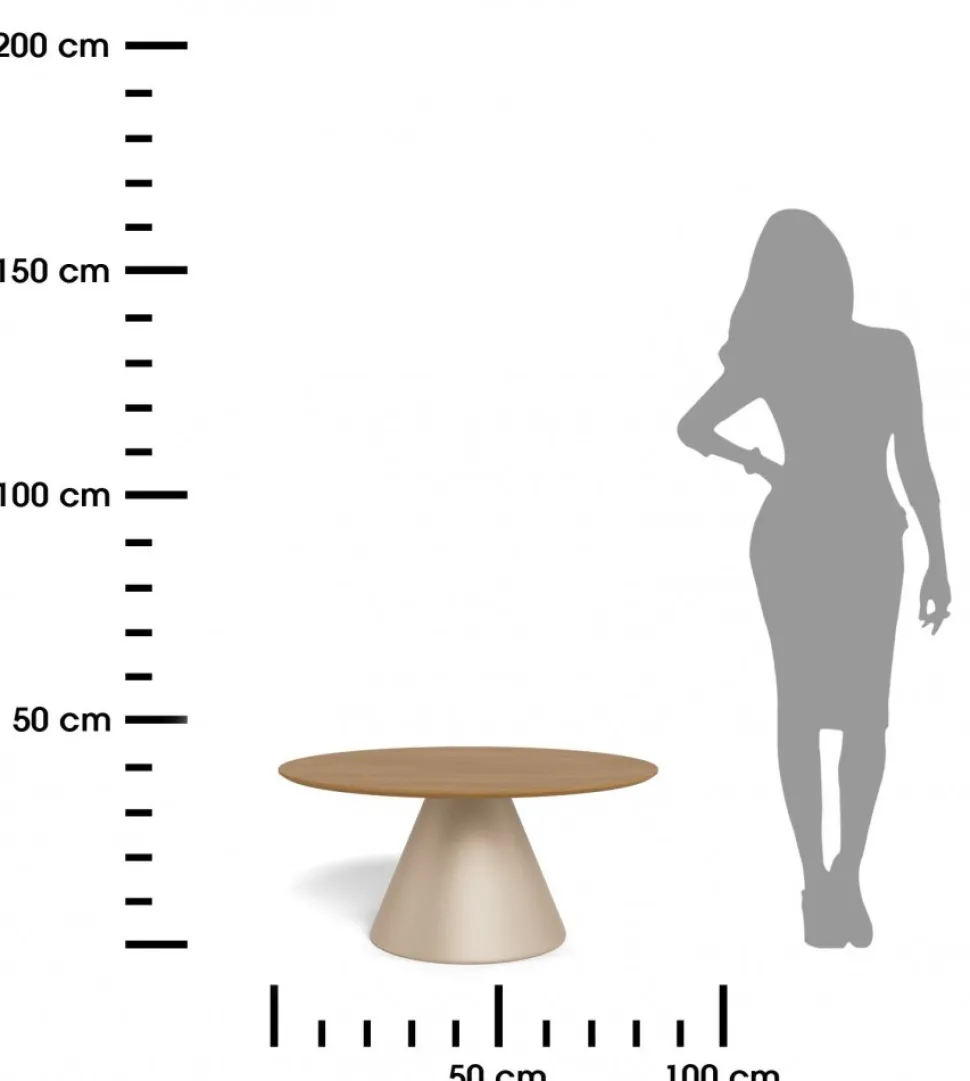 Okrągły stolik kawowy Soli 85 cm beżowy