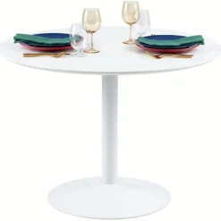 Okrągły biały stół do jadalni Ibiza 110 cm * Actona Outlet