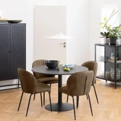 Okrągły czarny stół marmurowy Ibiza 110 cm * Actona Best