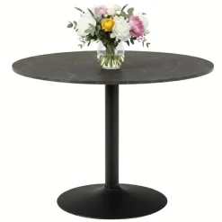 Okrągły czarny stół marmurowy Ibiza 110 cm * Actona Best