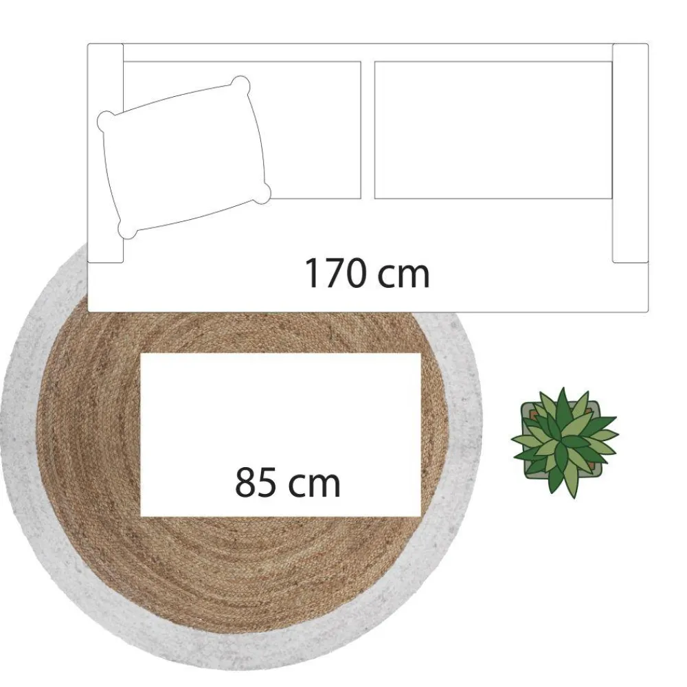 Okrągły dywan jutowy 120 cm brązowy * Atmosphera Hot
