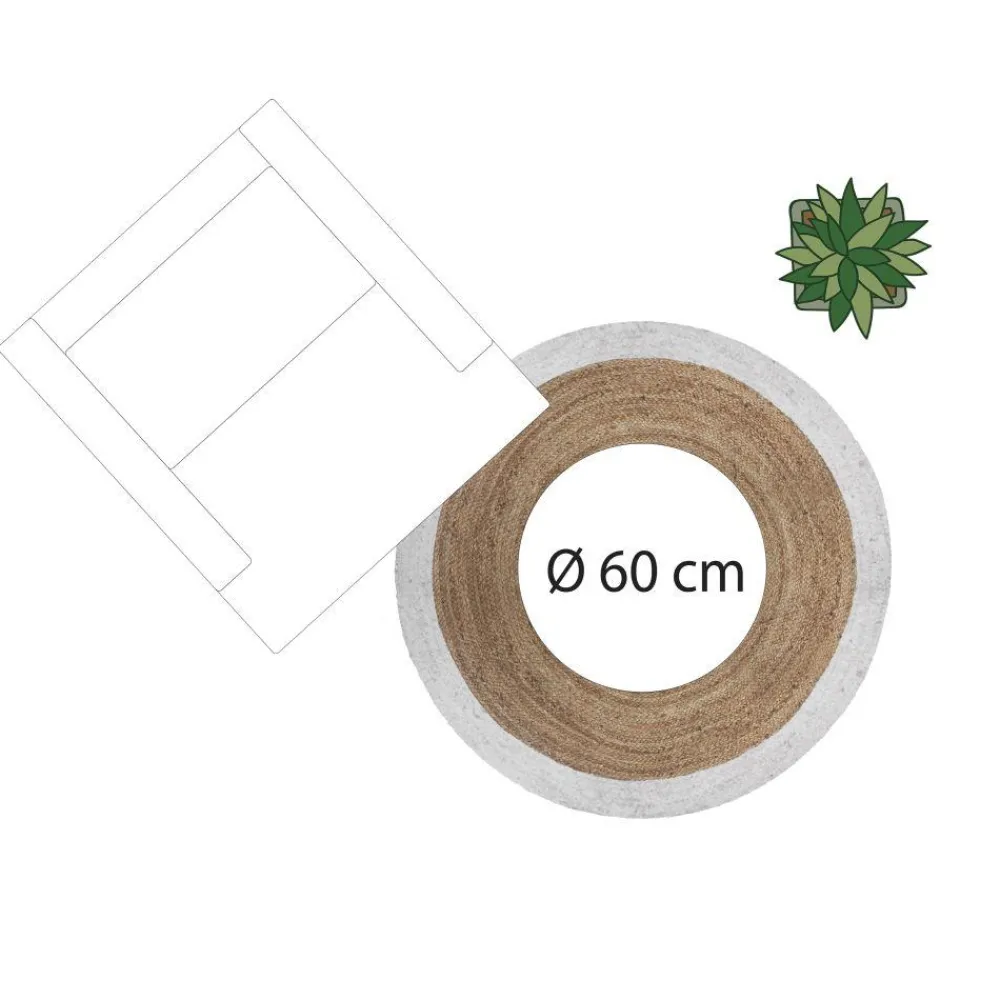 Okrągły dywan jutowy 120 cm brązowy * Atmosphera Hot