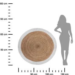 Okrągły dywan jutowy 120 cm brązowy * Atmosphera Hot
