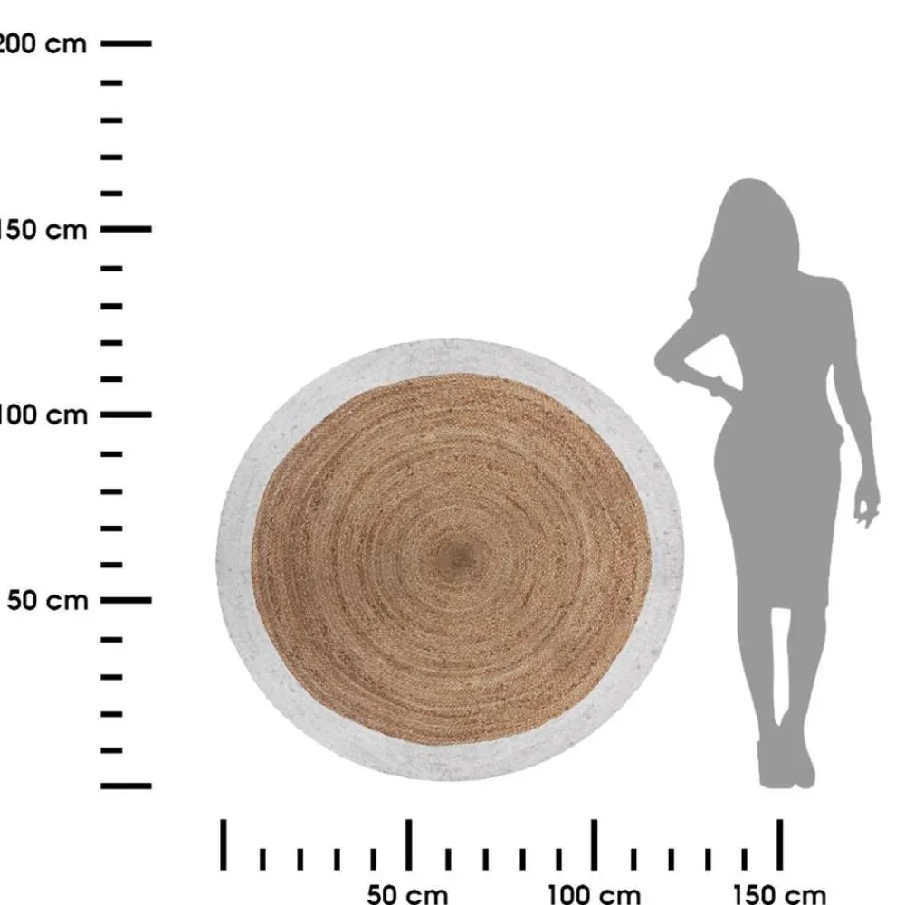 Okrągły dywan jutowy 120 cm brązowy * Atmosphera Hot
