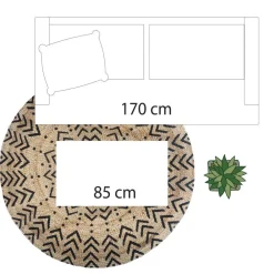 Okrągły dywan jutowy 120 cm wzór 1 * Atmosphera New
