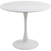 Okrągły stół ceramiczny blat 90 cm Malta biały * Actona Outlet