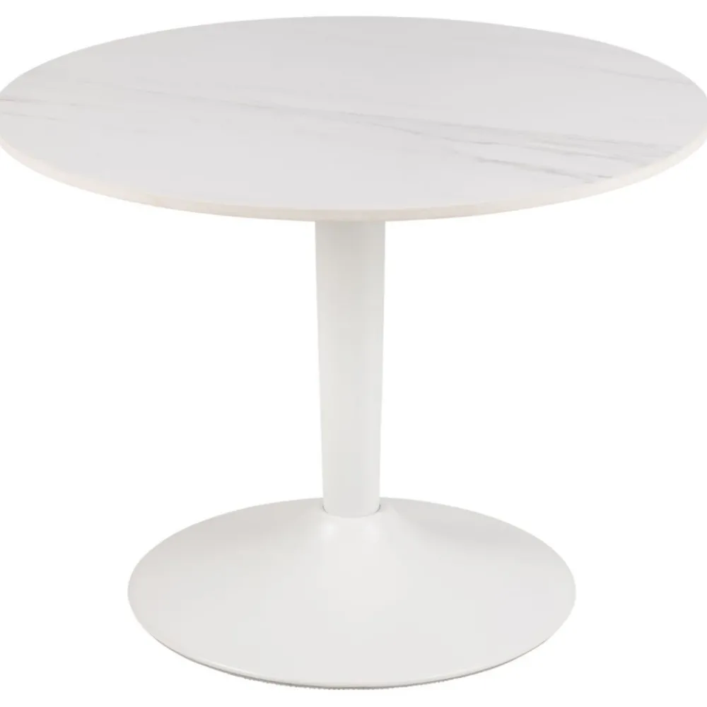 Okrągły stół ceramiczny blat 60 cm Malta biały * Actona Hot