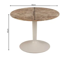 Okrągły stół ceramiczny blat 60 cm Malta brąz * Actona Discount