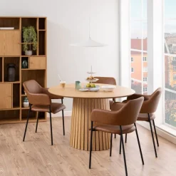 Okrągły stół do jadalni Christo lamelowy stelaż * Actona Clearance