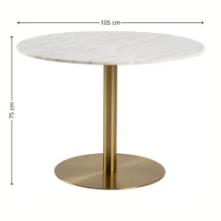 Okrągły stół do jadalni Corby biały marmur 105 cm * Actona Online