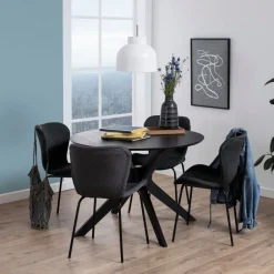 Okrągły stół do jadalni I_Duncan czarny 105 cm * Actona Outlet