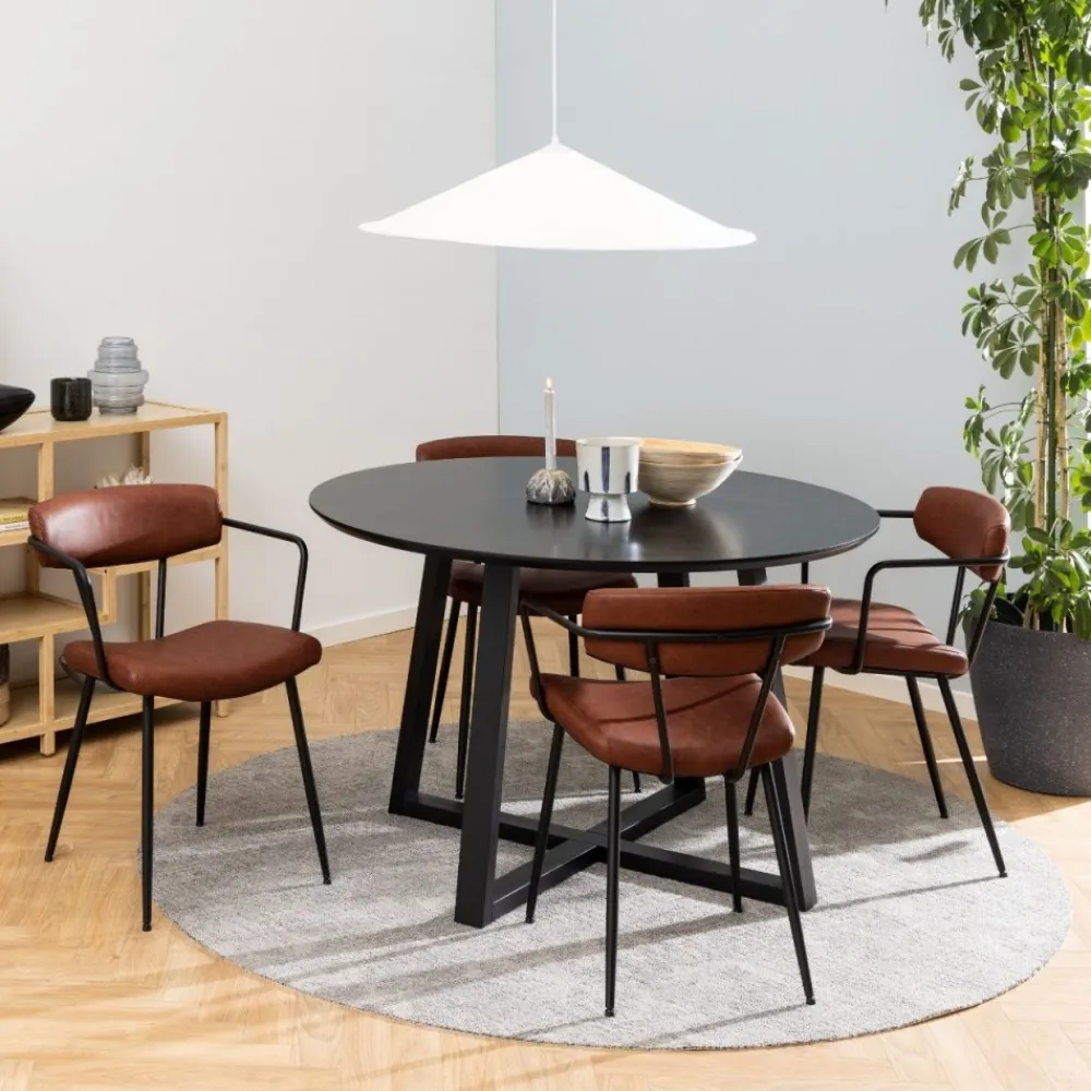 Okrągły stół do jadalni Malika czarny 120 cm * Actona Outlet