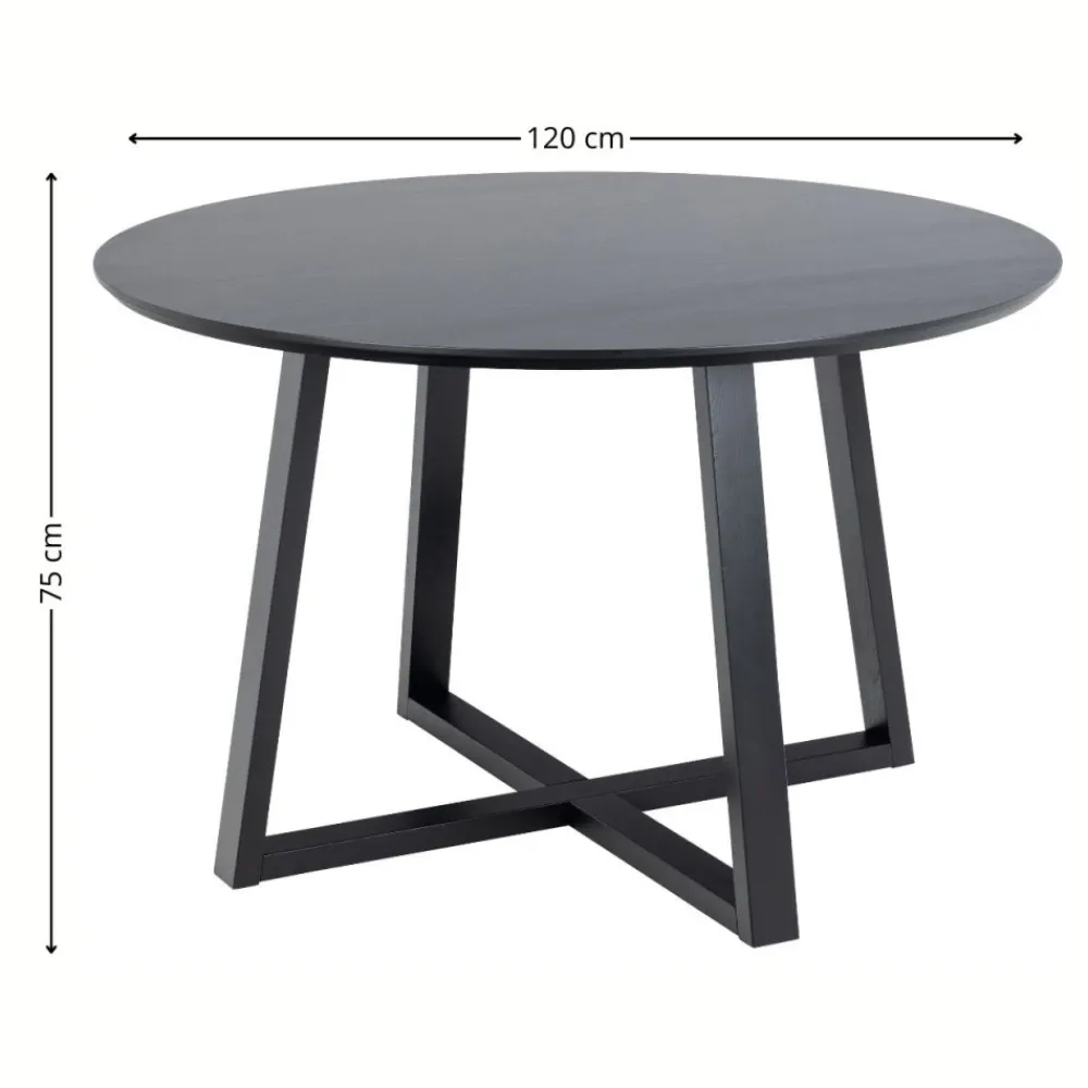 Okrągły stół do jadalni Malika czarny 120 cm * Actona Outlet