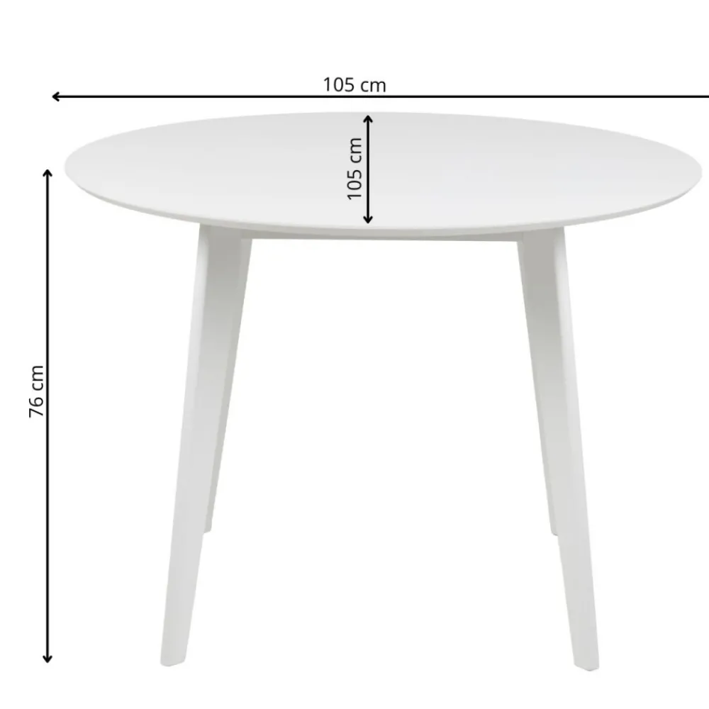 Okrągły stół do jadalni Roxby 105 cm biały * Actona Best