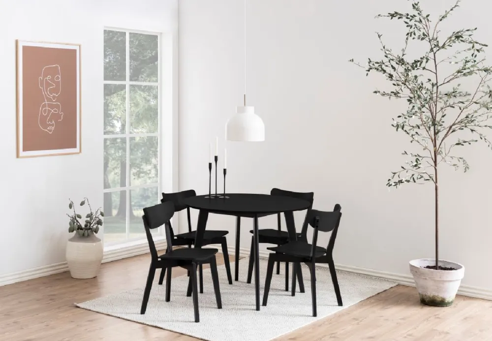 Okrągły stół do jadalni Roxby 105 cm czarny * Actona