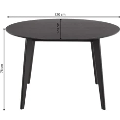 Okrągły stół do jadalni Roxby 120 cm czarny * Actona New