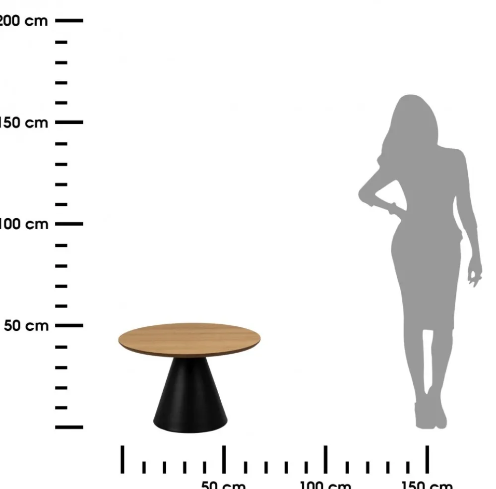 Okrągły stolik kawowy Soli 65 cm czarno-beżowy * Actona