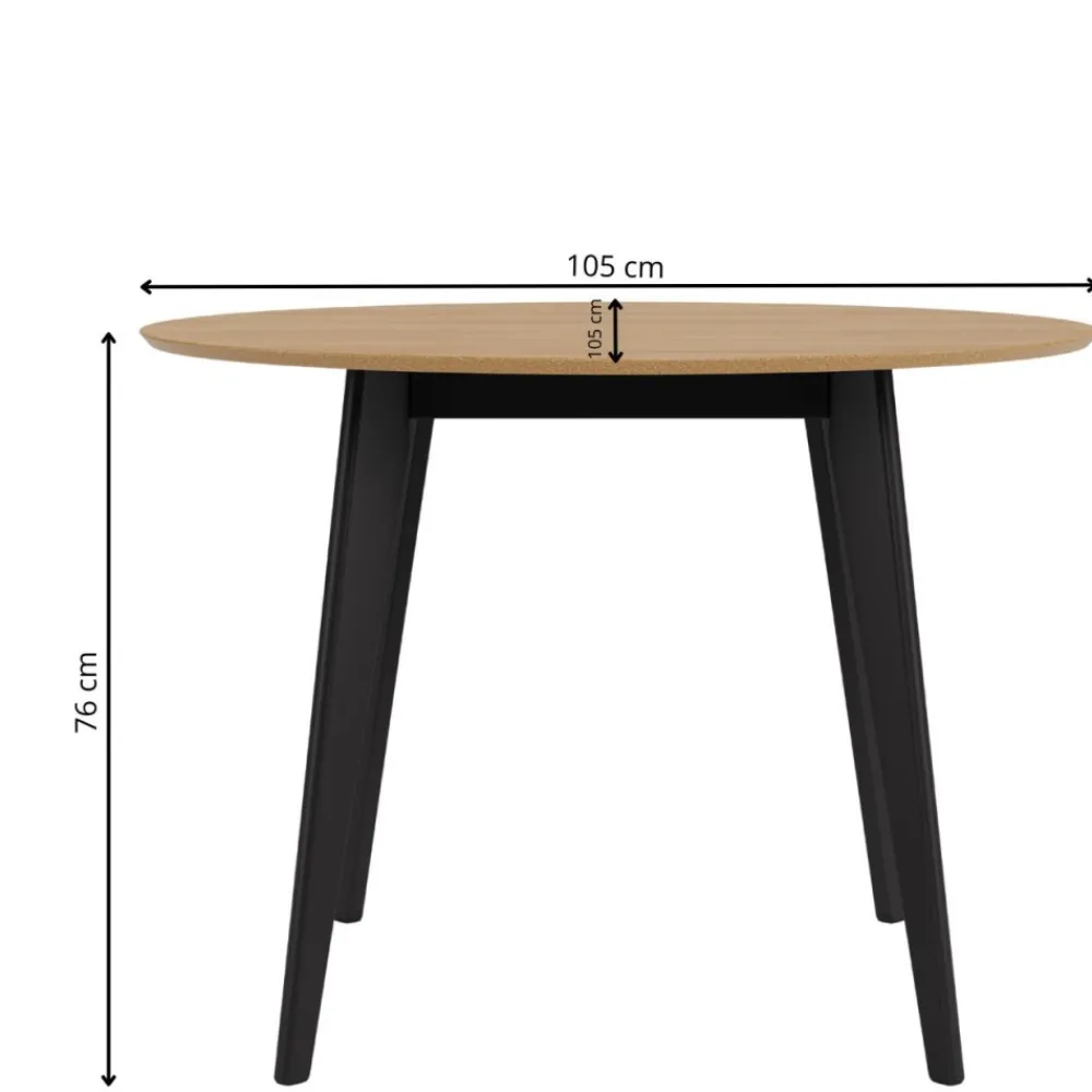 Okrągły stół Roxby 105 cm beżowo-czarny * Actona Sale