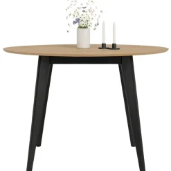 Okrągły stół Roxby 105 cm beżowo-czarny * Actona Sale