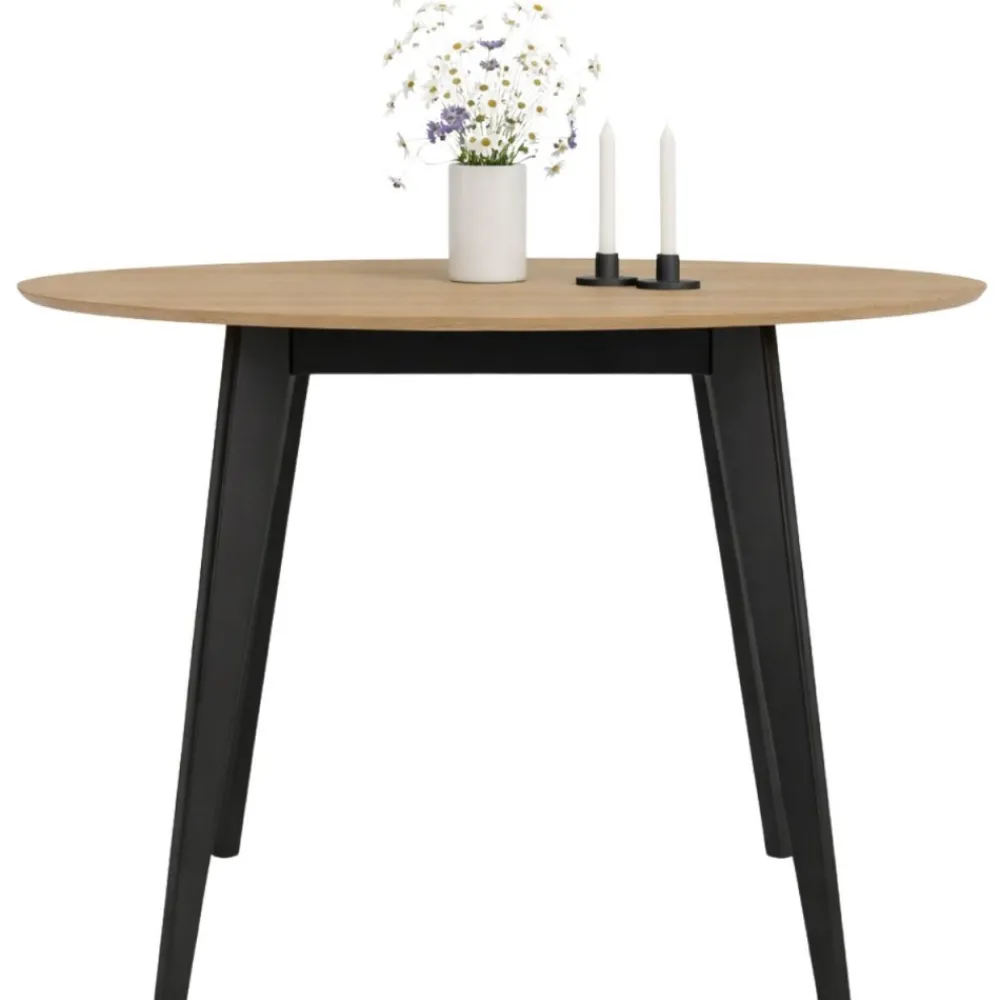 Okrągły stół Roxby 105 cm beżowo-czarny * Actona Sale