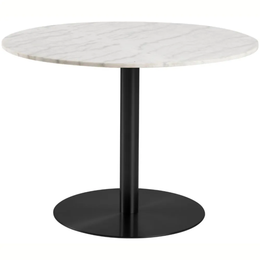 Okrągy stół z białego marmuru Corby 105 cm * Actona New