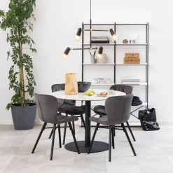 Okrągy stół z białego marmuru Corby 105 cm * Actona New