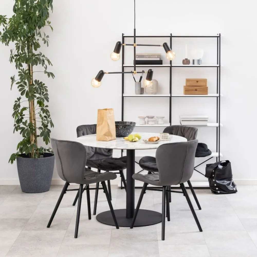 Okrągy stół z białego marmuru Corby 105 cm * Actona New