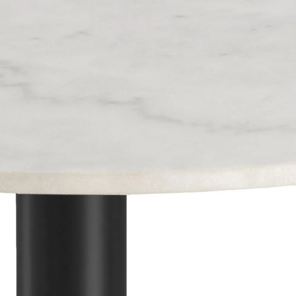 Okrągy stół z białego marmuru Corby 105 cm * Actona New