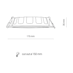 Oprawa Podtynkowa CL Biały 16W LED 3000K IP44/20 17,5cm