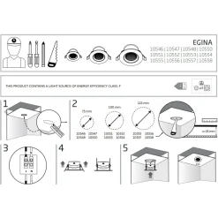 Oprawa Podtynkowa EGINA Czarny LED 15W IP20 4000K