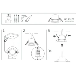 Oprawa Podtynkowa HELIOS Biały 5W LED 4000K IP44/20