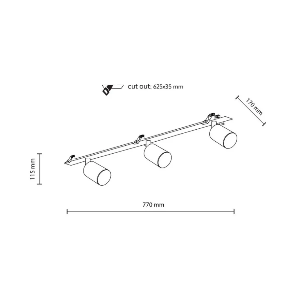 Oprawa podtynkowa NEX WHITE 3xGU10